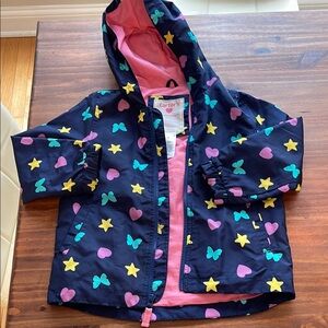 Carter's Blue and Pink Raincoat with Star Print and Hood 4T
